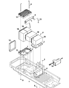 Battery Mount Diagram and Parts List for RZT-S42ZERO (17AVCEDS710)(2015) Cub Cadet Lawn Tractor